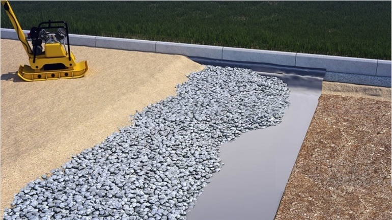 Pose de dalles de pavage