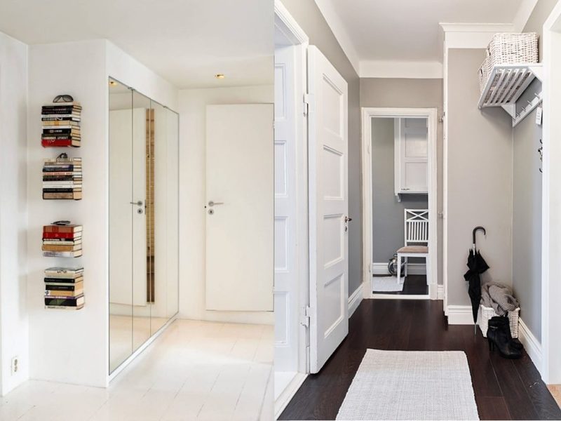 Petit couloir aux couleurs blanches