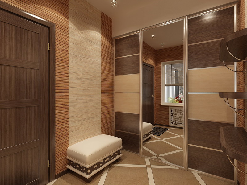 Petit hall d'entrée dans des tons marron