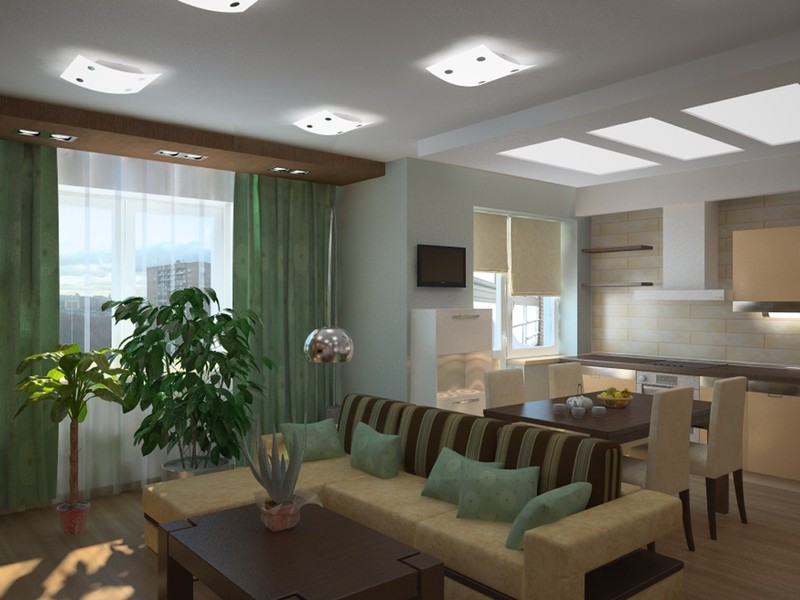 Belle cuisine avec salon