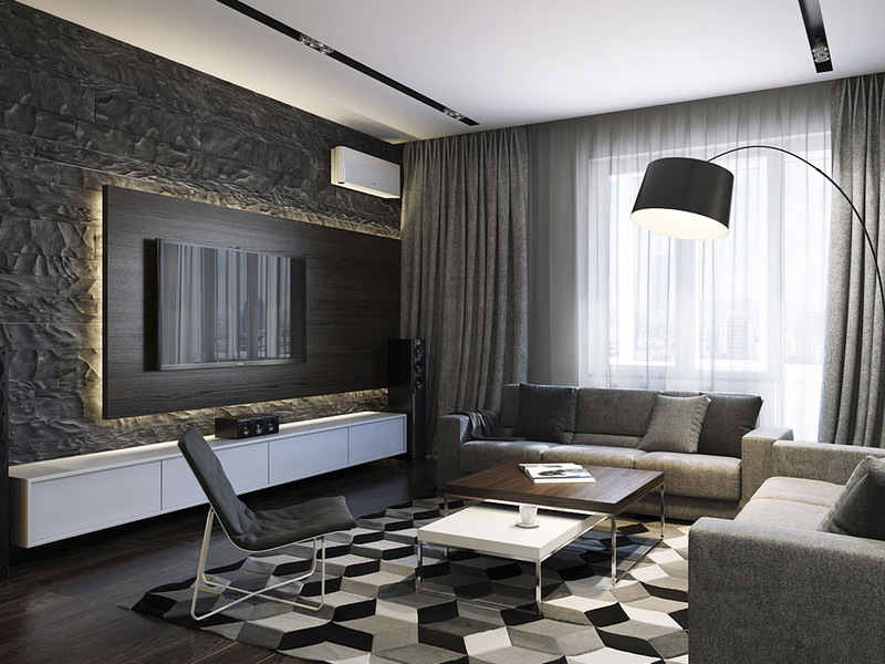 Mur noir dans le hall