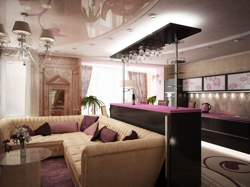 Cuisine noir et lilas