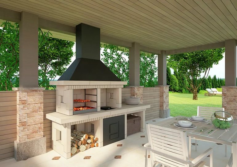 Projets de gazebos avec barbecue et barbecue