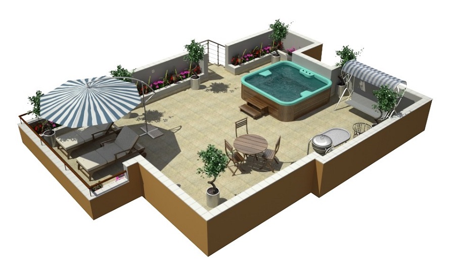 Exemple de conception de toit plat exploitable Exemple de conception de toit plat exploitable