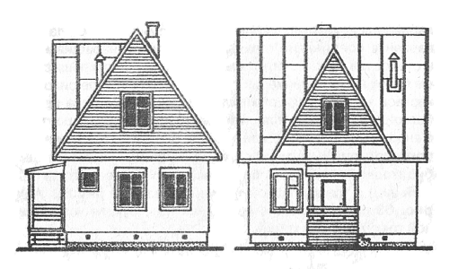 Maison à trois toits en deux projections
