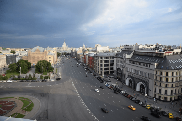 Vue depuis le toit du magasin central pour enfants de Moscou
